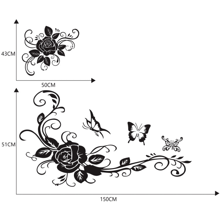 2 PCS/Set D-72 Butterfly Love Flower Pattern Car Modified Decorative Sticker, D-72