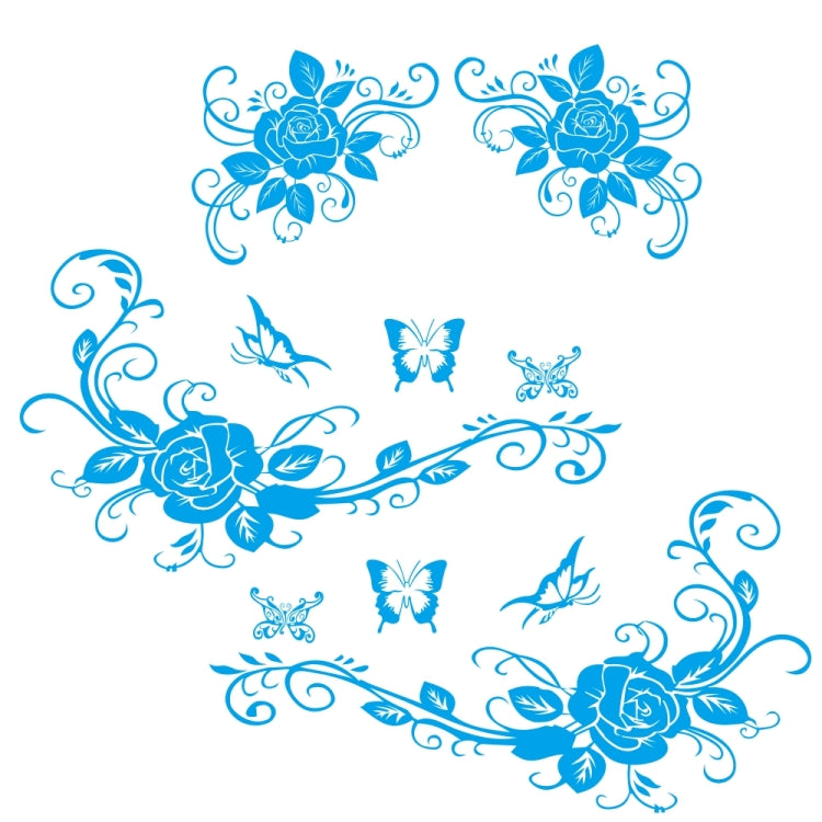 2 PCS/Set D-72 Butterfly Love Flower Pattern Car Modified Decorative Sticker, D-72