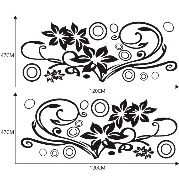 2 PCS/Set D-75 Flower Vine Pattern Car Modified Decorative Sticker, D-75