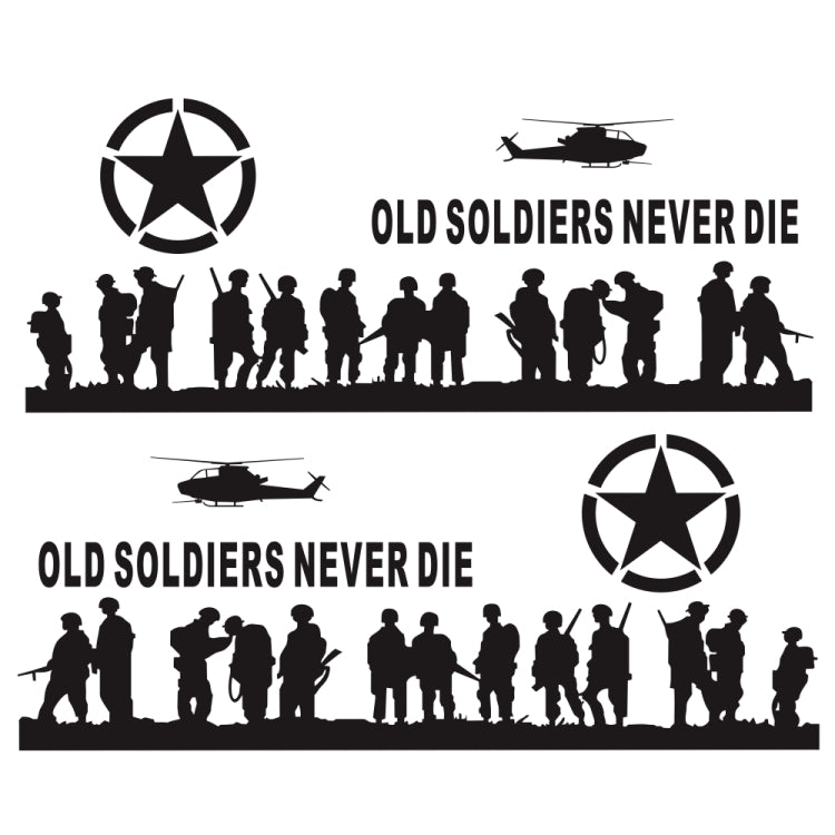 2 PCS/Set D-84 Old Soldiers Pattern Car Modified Decorative Sticker, D-84