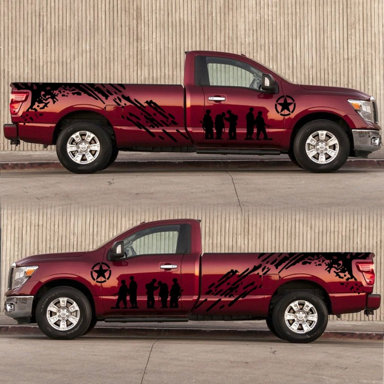 2 PCS/Set D-123 Soldiers Pattern Car Modified Decorative Sticker, D-123