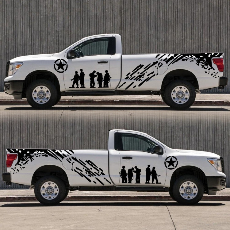 2 PCS/Set D-123 Soldiers Pattern Car Modified Decorative Sticker, D-123