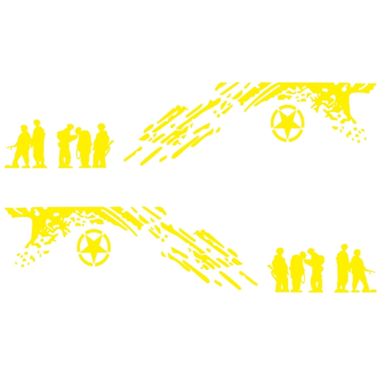 2 PCS/Set D-123 Soldiers Pattern Car Modified Decorative Sticker, D-123
