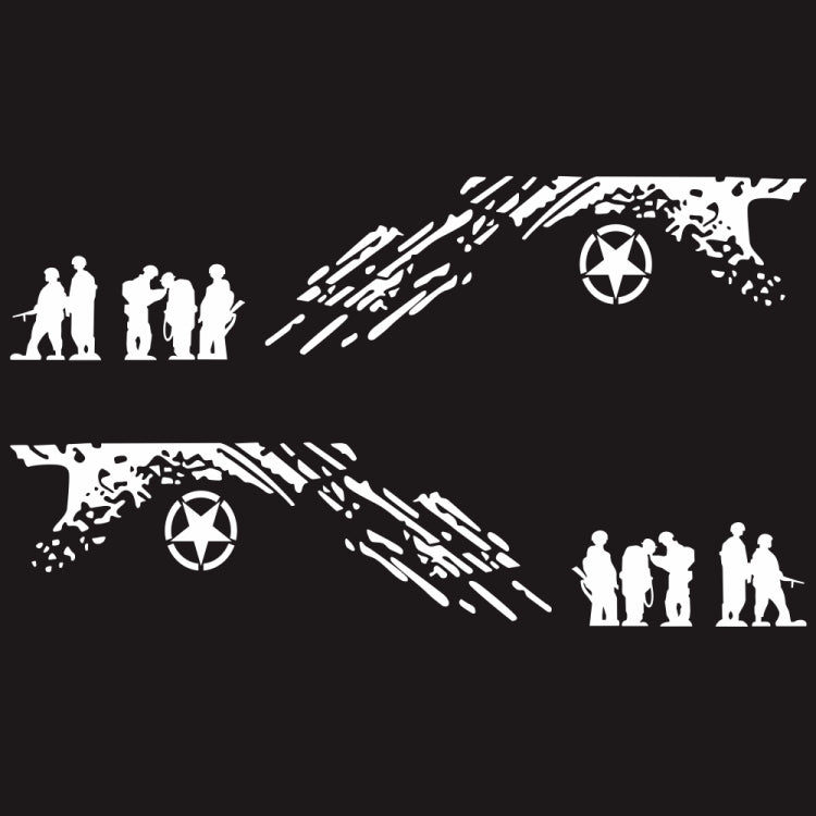 2 PCS/Set D-123 Soldiers Pattern Car Modified Decorative Sticker, D-123