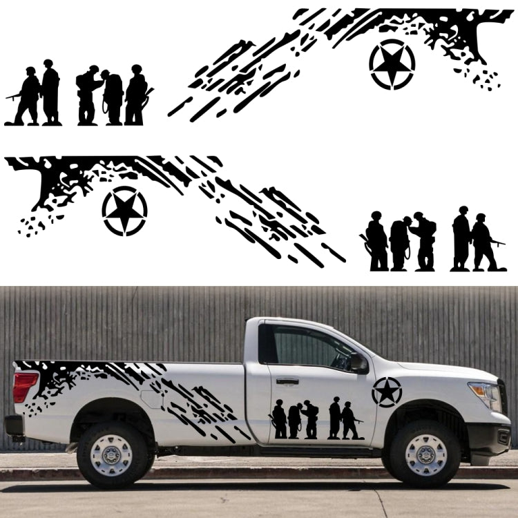2 PCS/Set D-123 Soldiers Pattern Car Modified Decorative Sticker, D-123
