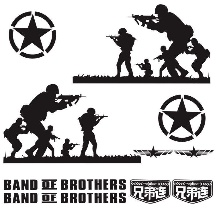 2 PCS/Set D-135 Band of Brothers Pattern Car Modified Decorative Sticker, D-135