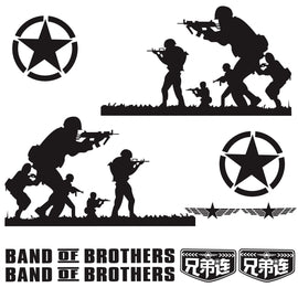 2 PCS/Set D-135 Band of Brothers Pattern Car Modified Decorative Sticker, D-135