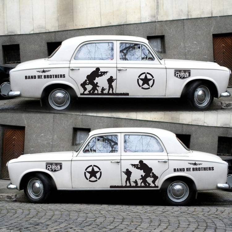 2 PCS/Set D-135 Band of Brothers Pattern Car Modified Decorative Sticker, D-135