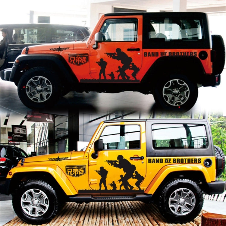 2 PCS/Set D-135 Band of Brothers Pattern Car Modified Decorative Sticker, D-135