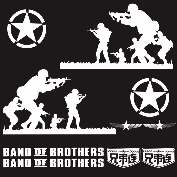 2 PCS/Set D-135 Band of Brothers Pattern Car Modified Decorative Sticker, D-135
