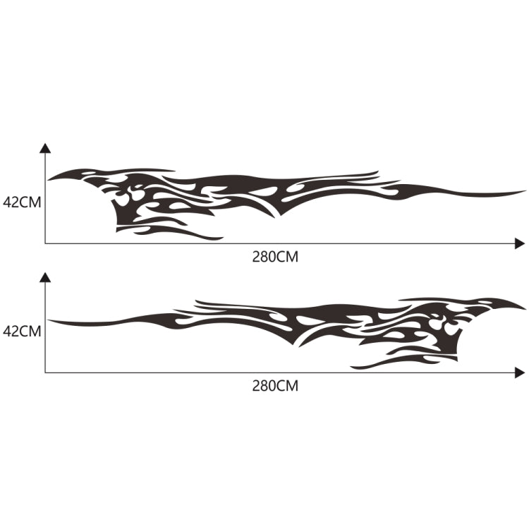 2 PCS/Set D-144 Fire Element Pattern Car Modified Decorative Sticker, D-144