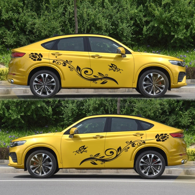 2 PCS/Set D-251 Butterfly Love Flowers Pattern Car Modified Decorative Sticker, D-251