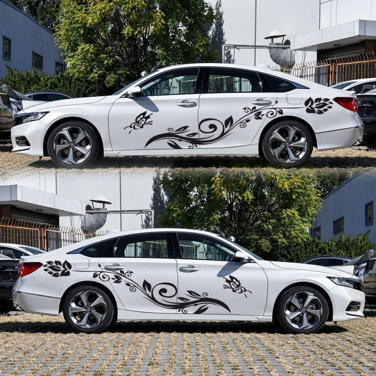 2 PCS/Set D-251 Butterfly Love Flowers Pattern Car Modified Decorative Sticker, D-251