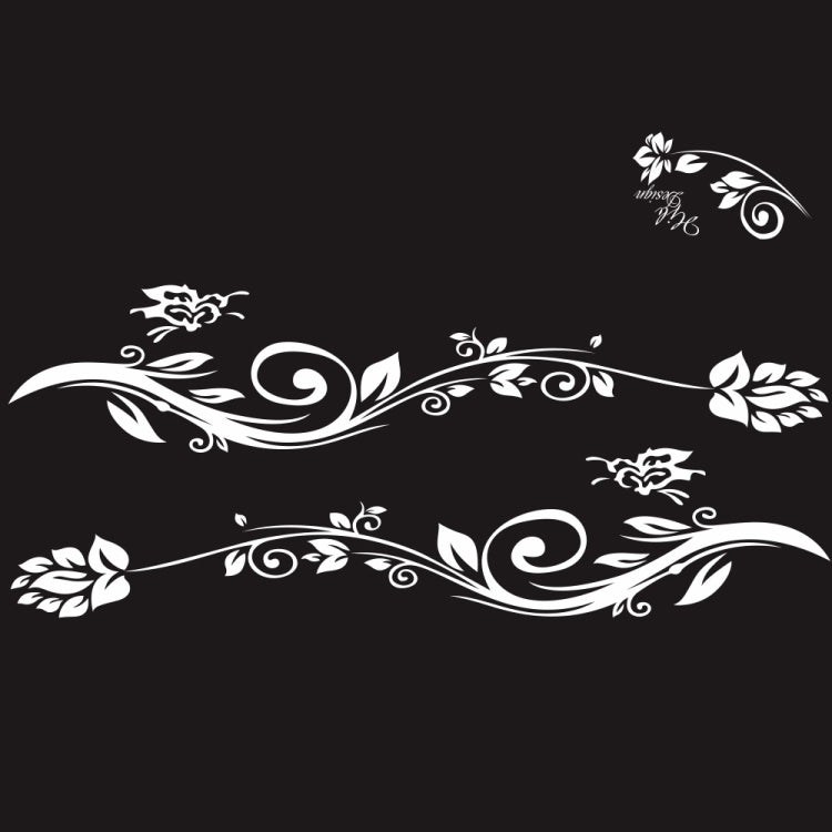2 PCS/Set D-251 Butterfly Love Flowers Pattern Car Modified Decorative Sticker, D-251