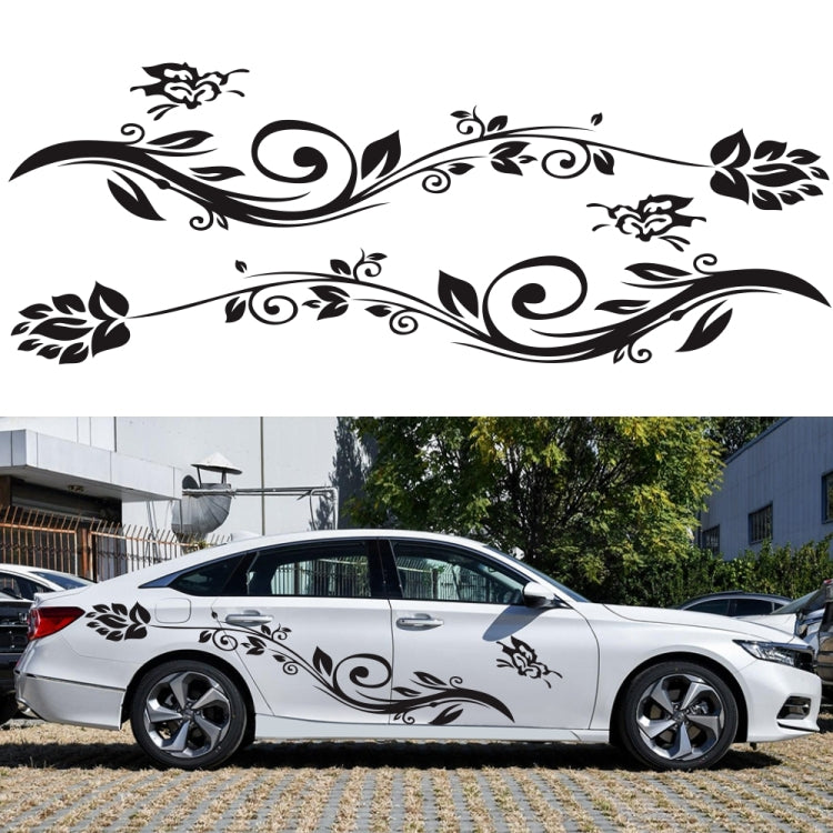 2 PCS/Set D-251 Butterfly Love Flowers Pattern Car Modified Decorative Sticker, D-251