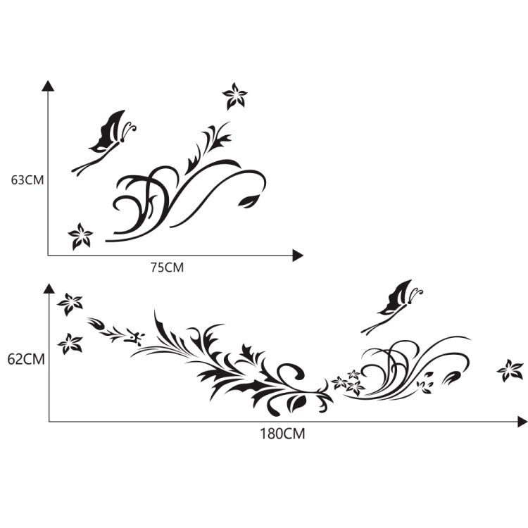 D-462 Butterfly Loves Flowers Pattern Car Modified Decorative Sticker, D-462