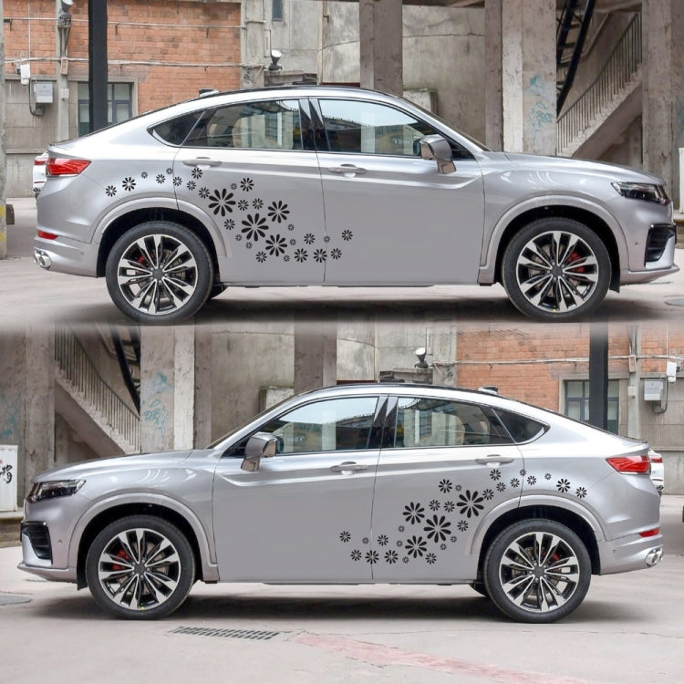 2 PCS/Set D-483 Flower Pattern Car Modified Decorative Sticker, D-483