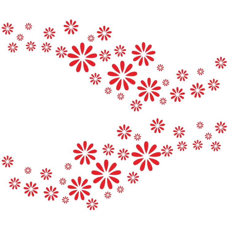 2 PCS/Set D-483 Flower Pattern Car Modified Decorative Sticker, D-483