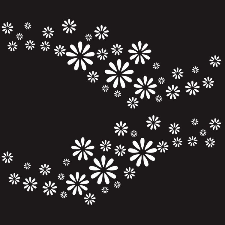 2 PCS/Set D-483 Flower Pattern Car Modified Decorative Sticker, D-483