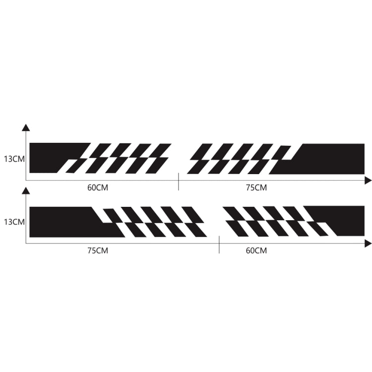 2 PCS/Set D-487 Stripe Pattern Car Modified Decorative Sticker, D-487