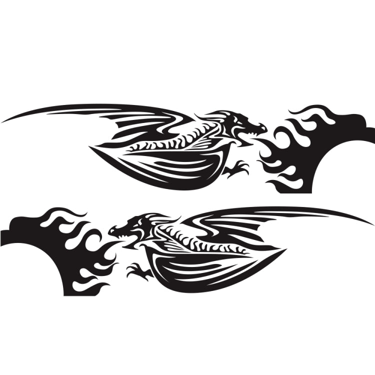 2 PCS/Set D-489 Fire-breathing Dragon Pattern Car Modified Decorative Sticker, D-489