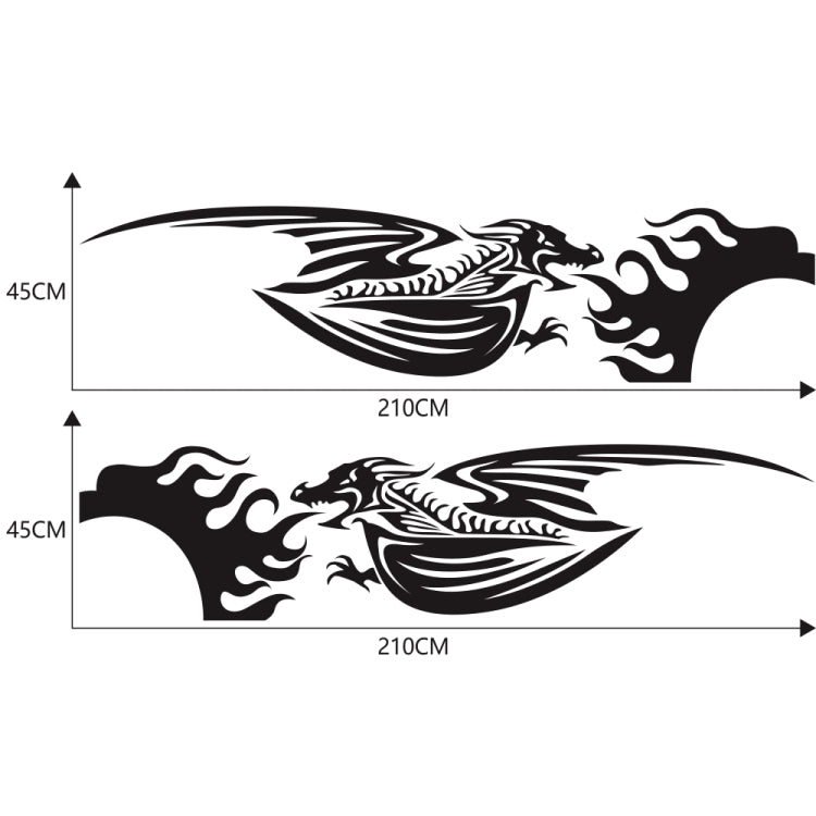 2 PCS/Set D-489 Fire-breathing Dragon Pattern Car Modified Decorative Sticker, D-489
