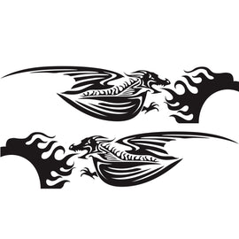 2 PCS/Set D-489 Fire-breathing Dragon Pattern Car Modified Decorative Sticker, D-489