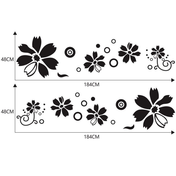 2 PCS/Set D-510 Flowers Pattern Car Modified Decorative Sticker, D-510