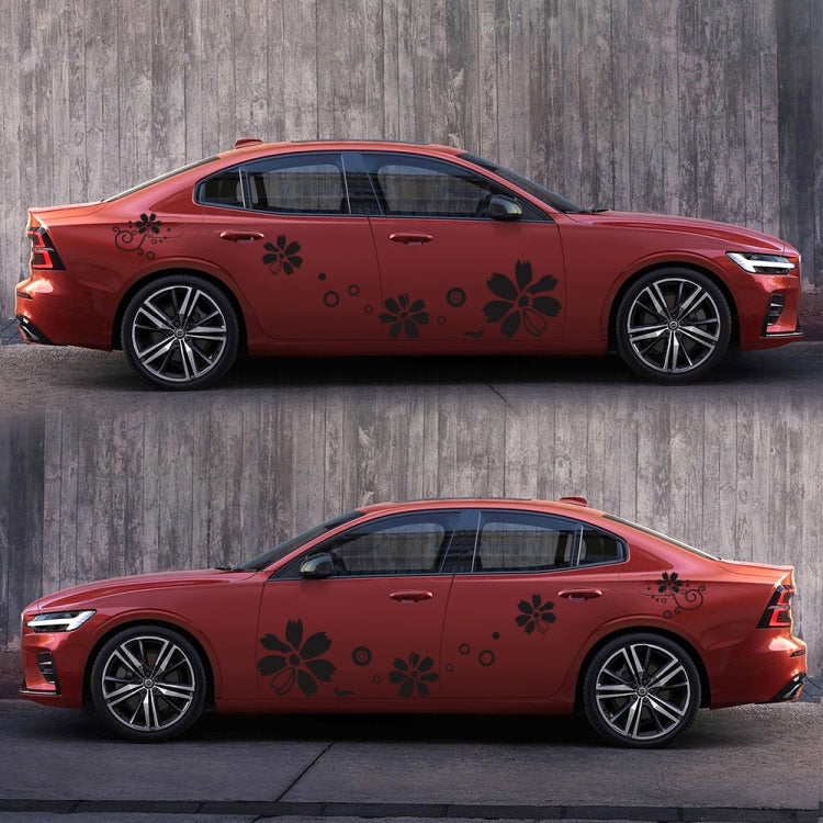 2 PCS/Set D-510 Flowers Pattern Car Modified Decorative Sticker, D-510
