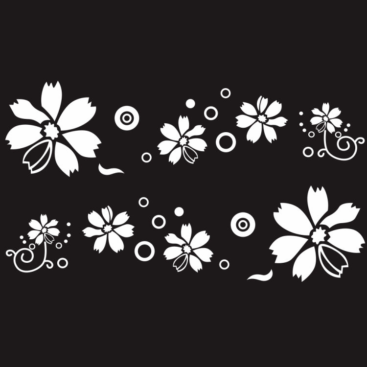 2 PCS/Set D-510 Flowers Pattern Car Modified Decorative Sticker, D-510