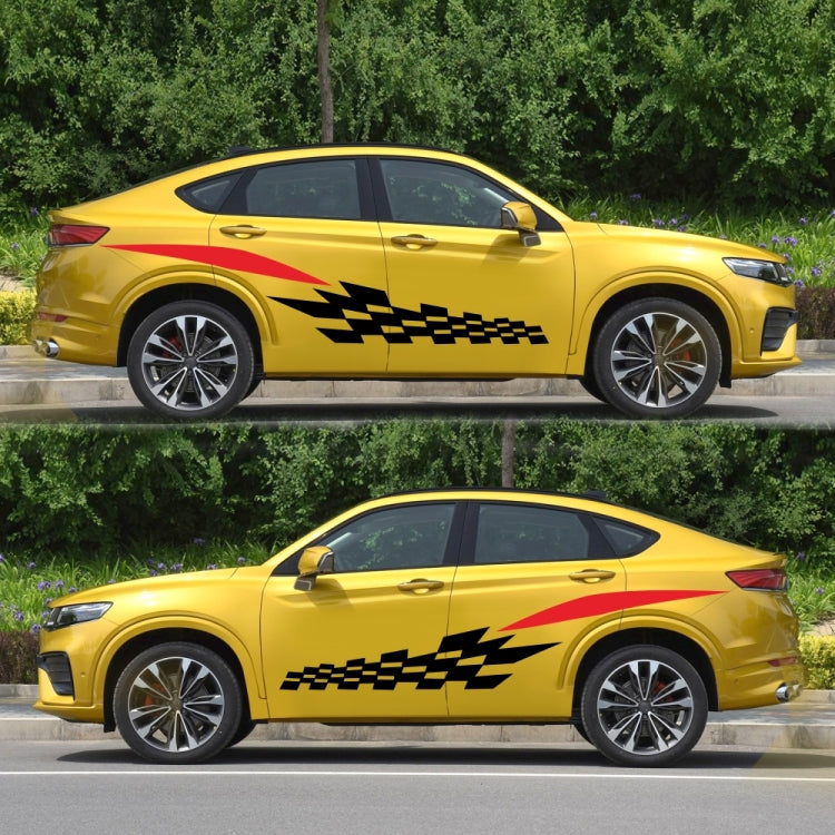2 PCS/Set D-538 Checkered Totem Pattern Car Modified Decorative Sticker