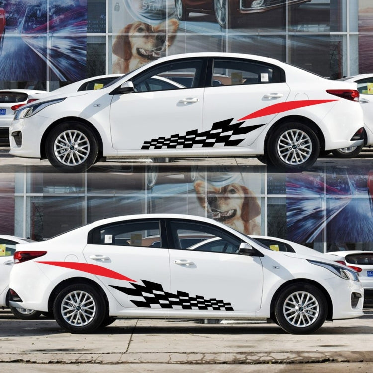 2 PCS/Set D-538 Checkered Totem Pattern Car Modified Decorative Sticker