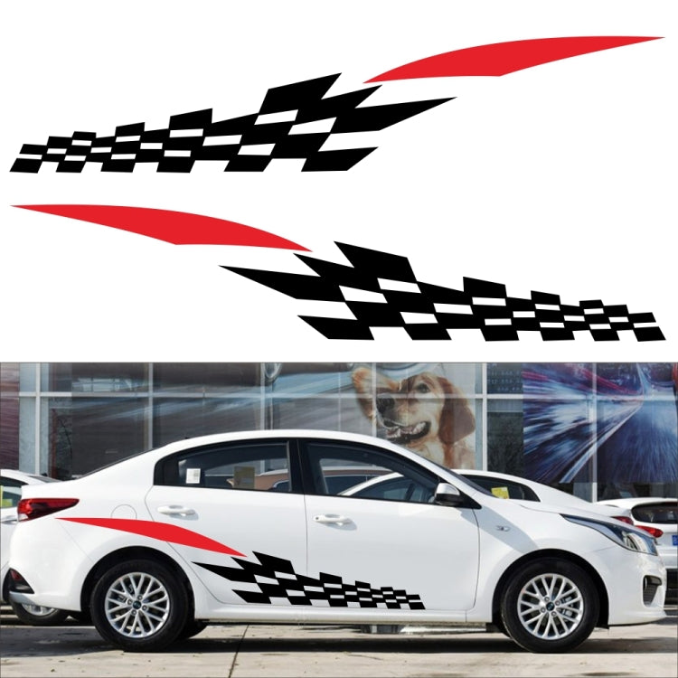 2 PCS/Set D-538 Checkered Totem Pattern Car Modified Decorative Sticker