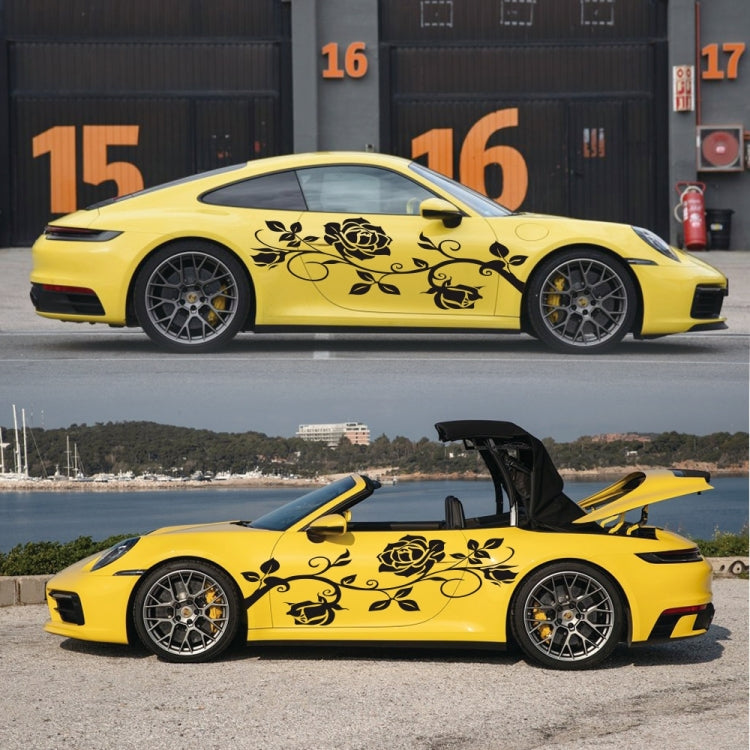 2 PCS/Set D-545 Rose Pattern Car Modified Decorative Sticker, D-545