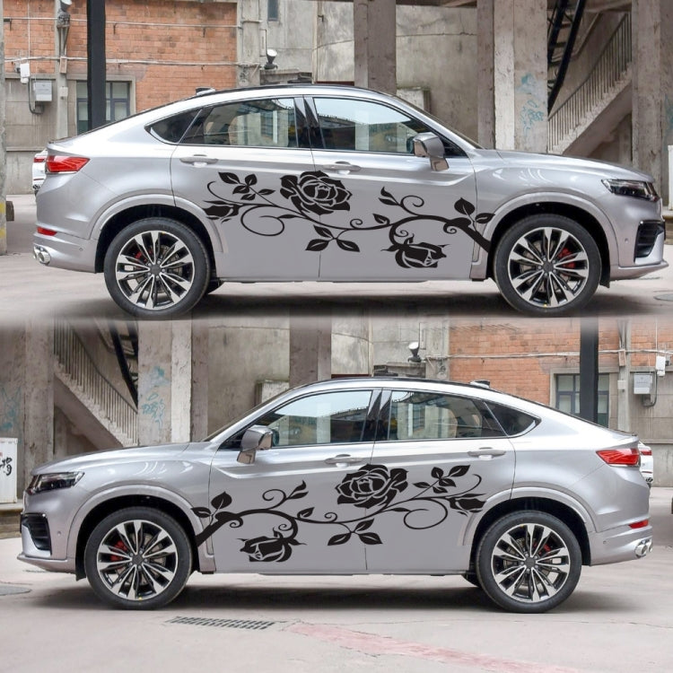 2 PCS/Set D-545 Rose Pattern Car Modified Decorative Sticker, D-545