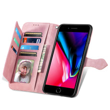 Load image into Gallery viewer, Embossed Flower Shockproof Leather Phone Case, For iPhone SE 2022 / SE 2020 / 8 / 7, For iPhone 8 Plus / 7 Plus