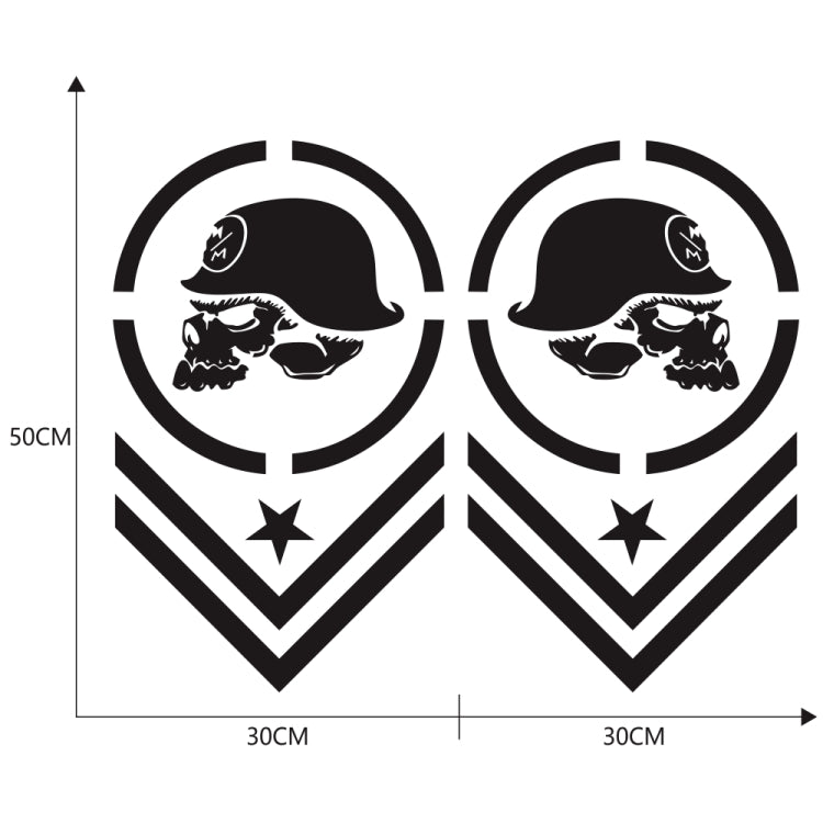 2 PCS/Set D-739 Skull Pattern Car Modified Decorative Sticker, D-739
