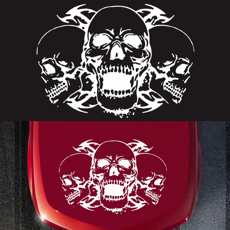 D-923 Three Skulls Pattern Car Modified Decorative Sticker, D-923