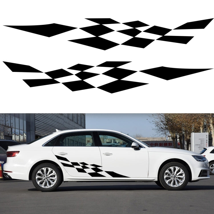 2 PCS/Set D-943 Checkered Flag Pattern Car Modified Decorative Sticker, D-943