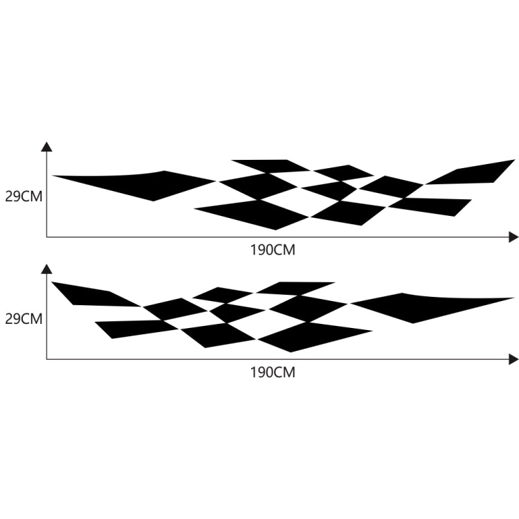 2 PCS/Set D-943 Checkered Flag Pattern Car Modified Decorative Sticker, D-943