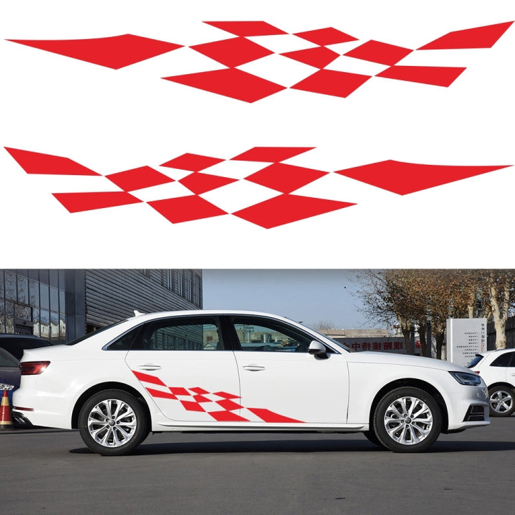 2 PCS/Set D-943 Checkered Flag Pattern Car Modified Decorative Sticker, D-943