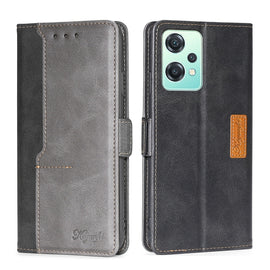 Contrast Color Side Buckle Leather Phone Case, For OnePlus Nord CE 2 Lite 5G, For OnePlus Ace Racing