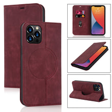 Load image into Gallery viewer, Wireless Charging Magsafe Leather Phone Case, For iPhone 12 mini, For iPhone 12 Pro, For iPhone 12, For iPhone 13 mini, For iPhone 13 Pro Max, For iPhone 13 Pro, For iPhone 13, For iPhone 12 Pro Max