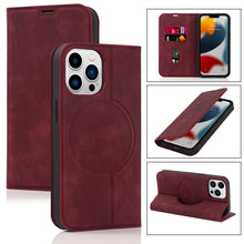 Load image into Gallery viewer, Wireless Charging Magsafe Leather Phone Case, For iPhone 12 mini, For iPhone 12 Pro, For iPhone 12, For iPhone 13 mini, For iPhone 13 Pro Max, For iPhone 13 Pro, For iPhone 13, For iPhone 12 Pro Max