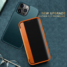 Load image into Gallery viewer, Magnetic Side Window View Shockproof Horizontal Flip Leather Case, For iPhone 14 Plus