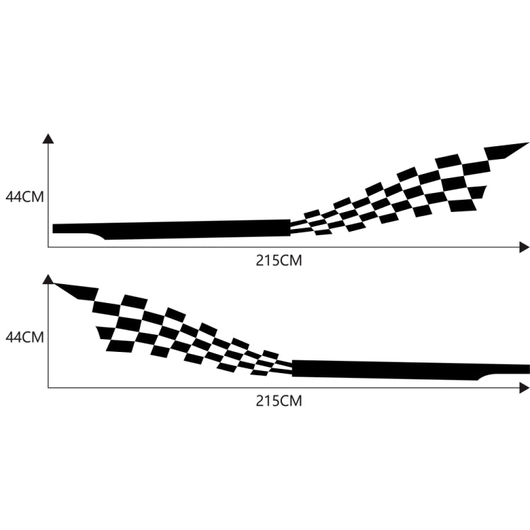 2 PCS/Set D-944 Striped Plaid Pattern Car Modified Decorative Sticker, D-944