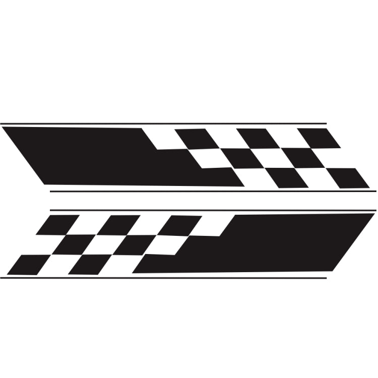 2 PCS/Set D-962 Checkered Flag Pattern Car Modified Decorative Sticker, D-962