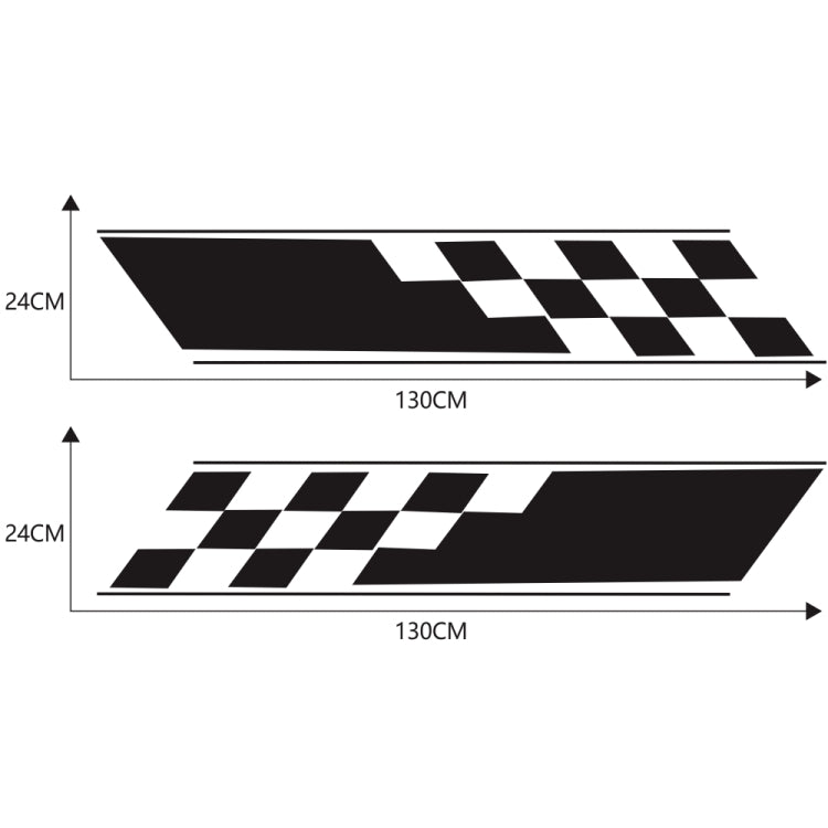 2 PCS/Set D-962 Checkered Flag Pattern Car Modified Decorative Sticker, D-962