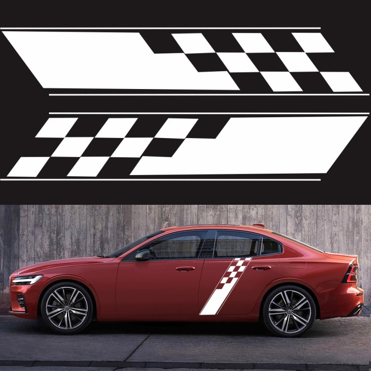 2 PCS/Set D-962 Checkered Flag Pattern Car Modified Decorative Sticker, D-962