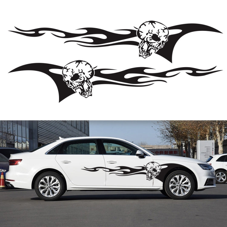 2 PCS/Set D-964 Skull Flame Pattern Car Modified Decorative Sticker, D-964